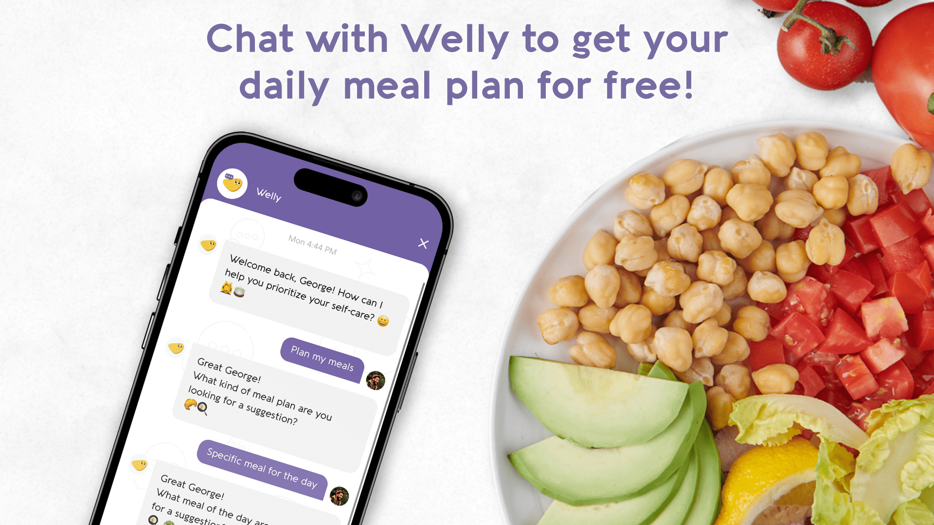 phone mockup with healthy foods